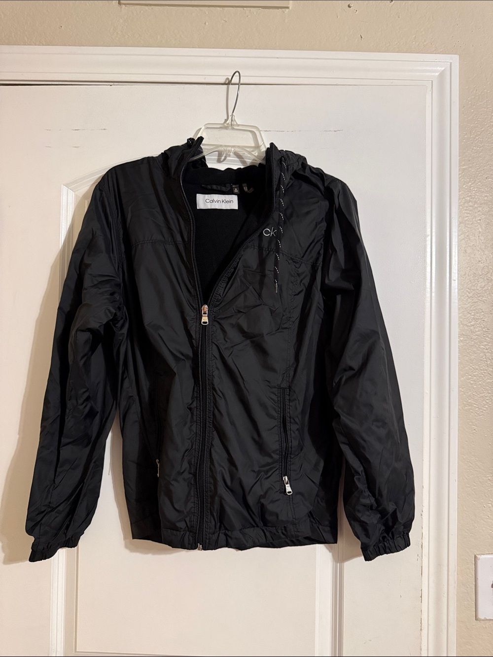Calvin Klein Black Hooded Varsity Jacket